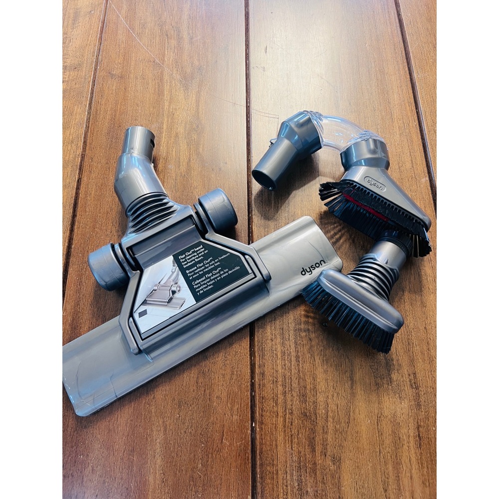 Dyson Flat Out Tool Head & Brush Attachment Set 3pc OEM Vacuum Accessories